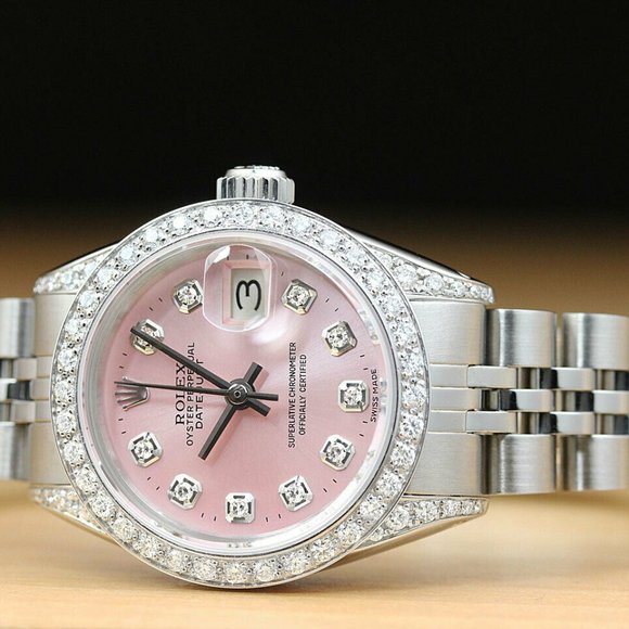 Sale! Rolex Pink Date 18k White Gold Ladies Watch - Picture 3 of 6